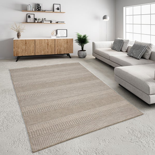 Handgewebter Outdoorteppich Mariella Nautral 190x290 cm