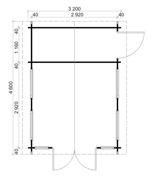 Alpholz Gartenhaus Kim-40 Gartenhaus aus Holz in Pinie, Holzhaus mit 40 mm Wandstärke, Blockbohlenhaus mit Montagematerial imprägniert 3,2x4,4m