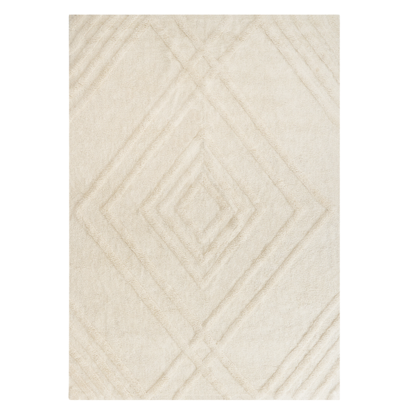Rechteckiger Teppich mit Rautenmuster aus weichem Material