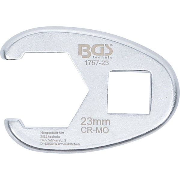 BGS Hahnenfußschlüssel Antrieb Innenvierkant 12,5 mm (1/2) SW 23 mm - 1757-23
