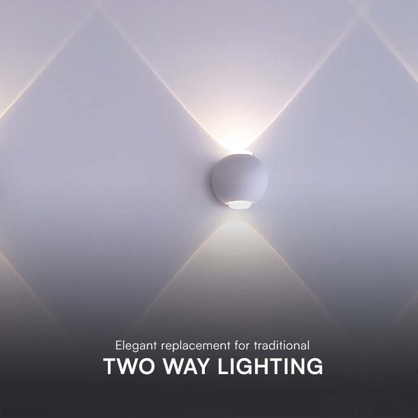 Wandleuchte mit zwei Lichtstrahlen