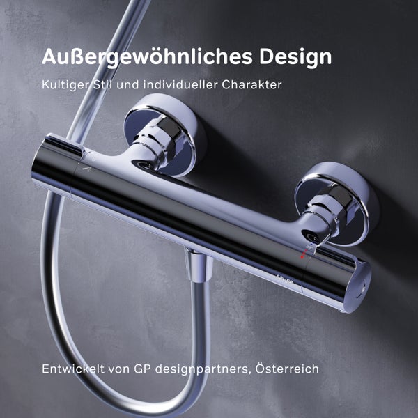 Duschthermostat Armatur für Wandmontage mit Temperaturregelung und Anschluss für einen Brauseschlauch