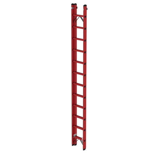 PROREGAL Sprossen-Schiebeleiter GFK 2-Teilig Ohne Traverse 2 x 12 Sprossen