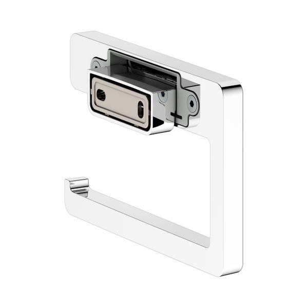 Toilettenpapierhalter aus Metall mit Wandbefestigung und sichtbarer Montageplatte