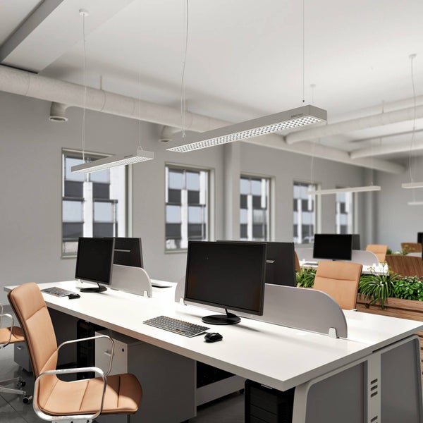 Arcchio LED Büroleuchte Susi (Modern) in Alu aus Aluminium (2 flammig, ) - Bürolampe Arbeitsplatzlampe Hängeleuchte Pendelleuchte Deckenleuchte Arbeitszimmerleuchte