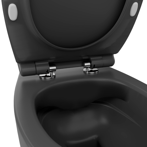 Isvea WC Toilet Badezimmer Wand-WC Anthrazit mit Softclose-Sitz