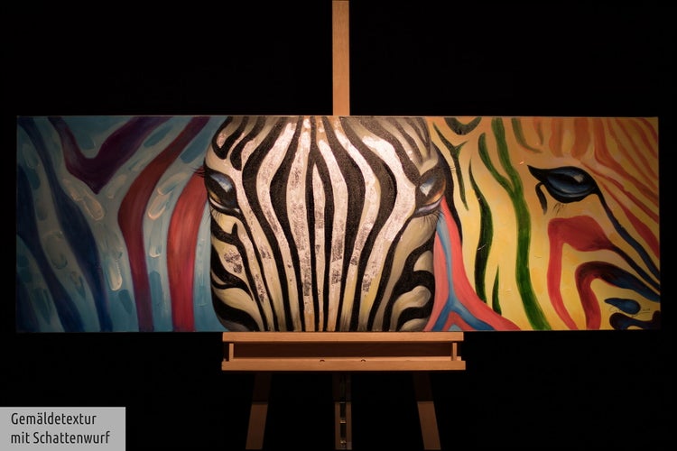 Handgemaltes Gemälde Acrylfarbe 150x50cm Bunt