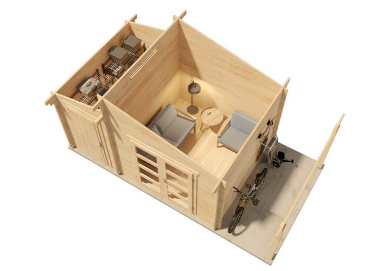 Alpholz Gartenhaus Aktiva 40 Varianta aus Holz Gartenhütte Inklusive: Schleppdach Geräteschuppen