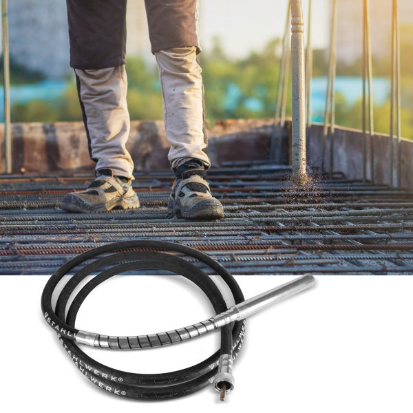 Stahlwerk Rüttelflasche für Betonverdichtung im Einsatz auf einer Baustelle