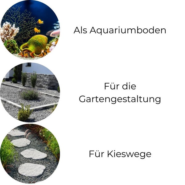 Kieselsteine Garten Zierkies 12-16 mm 25 kg Aquarium Kies Nero Ebano Schwarz Marmorkies Dekostein Gabion Steinteppich Zierstein Schwarz