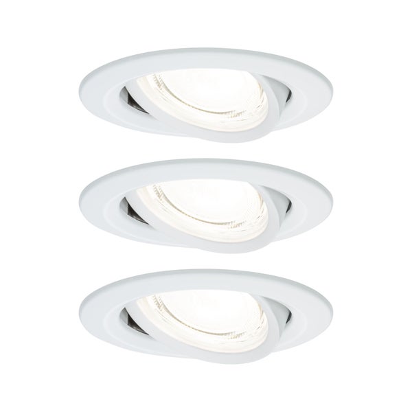 LED Einbauleuchte Nova Coin 3er-Set rund 84mm 50° 3x2,8W 3x505lm 230V 4000K Weiß matt