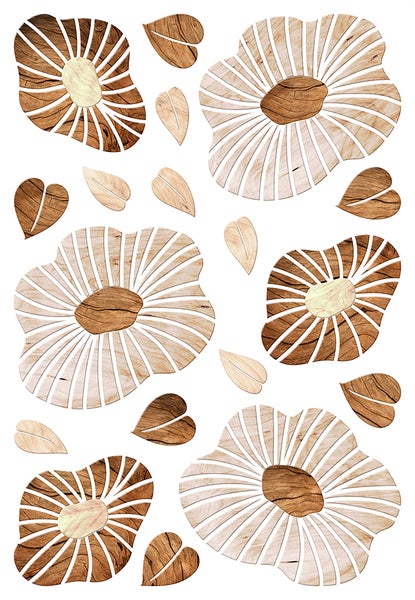 Sanders und Sanders Wandtattoo Blumenmuster Braun und Hellbeige - 65 x 42.5 cm - 600326