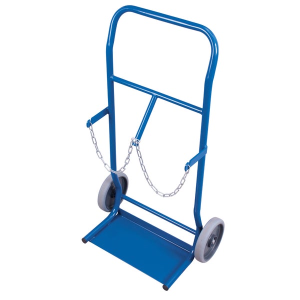 Sauerstoffflaschenwagen mit Rädern und Sicherungskette