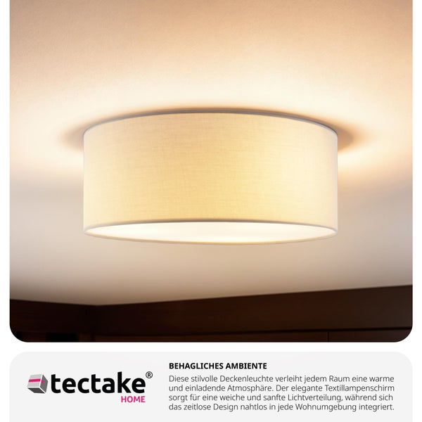 Stilvolle Deckenleuchte mit Stoffschirm für eine angenehme Raumbeleuchtung