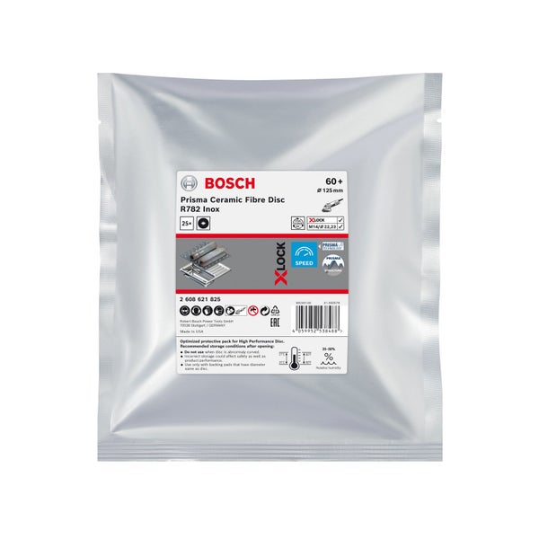 Bosch Prisma Keramikfaser Schleifscheibe R782 Inox im Paket