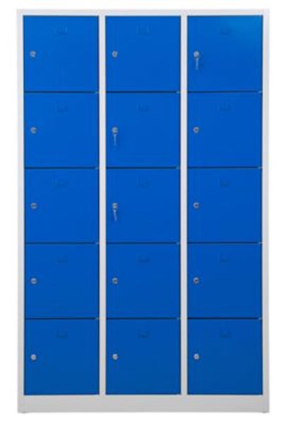 PROREGAL Schließfachschrank Falcon Large HxBxT 190 x 119 x 45 cm Zylinderschloss Grau-Blau