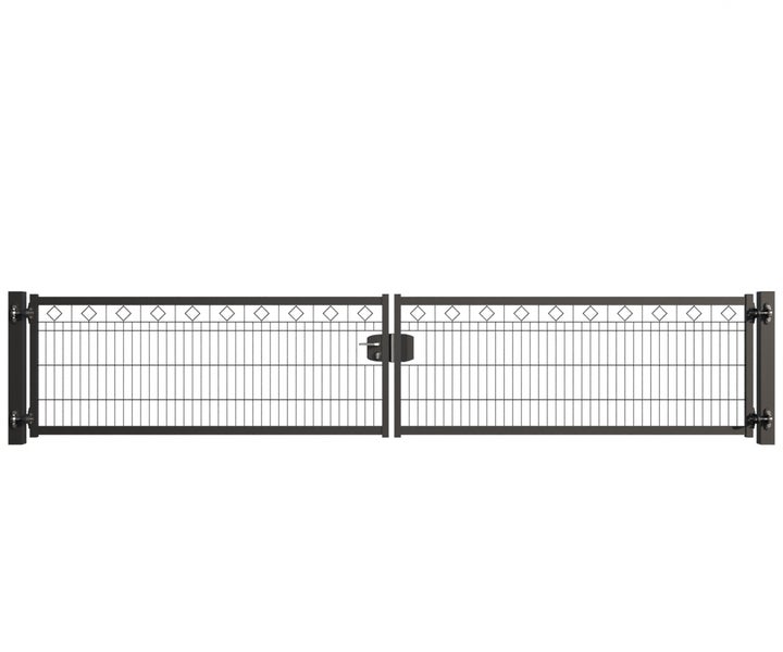 Doppelflügeltor aus Metall mit Riegel