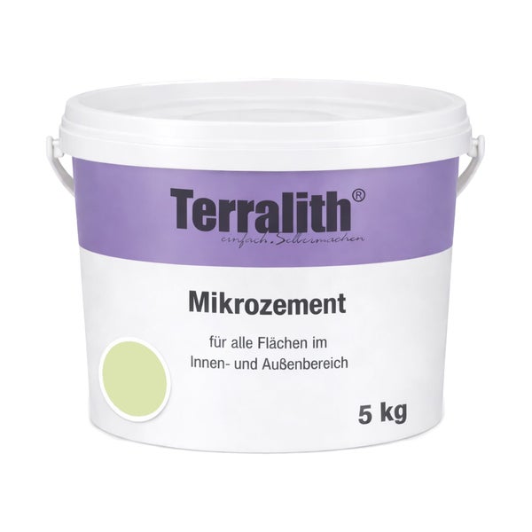 Terralith Mikrozement, 5 Kilogramm, für alle Flächen im Innen- und Außenbereich.