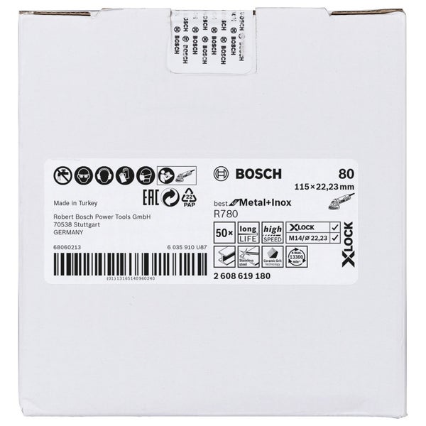 Bosch PRO R780 X-Lock Fiberscheibe 115 mm G80 - 2608619180