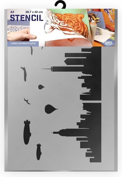 New York Skyline Schablone - Kunststoff A3 Schablone