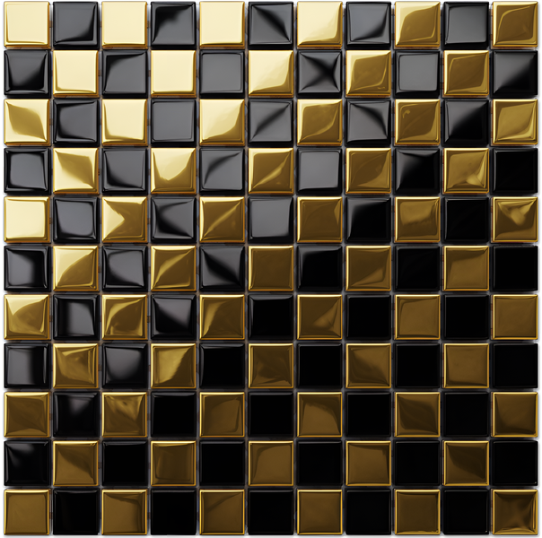 Glasmosaik auf Netz für Bad und Küche 30cm x 30cm  - Gold dama
