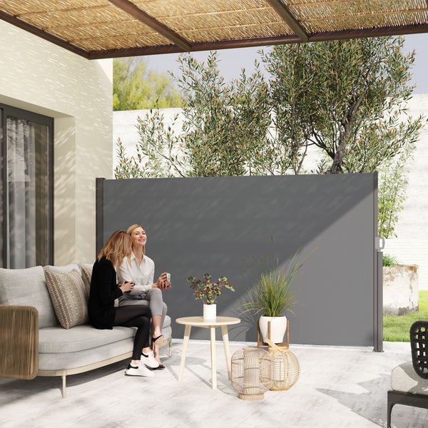 Outsunny 2er-Set Seitenteile für Pavillon 3x3/3x8 m, Seitenwand mit Fenster und Klettverschluss, wasserdicht Seitenwände aus Oxfordstoff, als Windschutz und Sichtschutz für Partyzelt, Schwarz