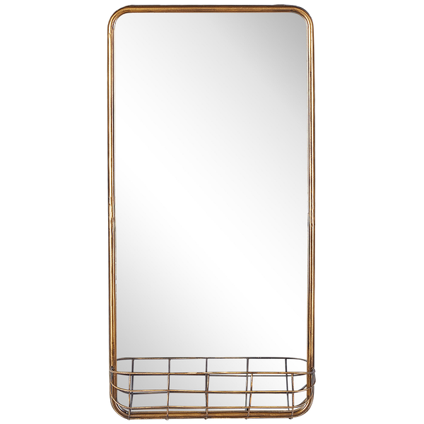 Wandspiegel MACON 40 cm 80 cm Metall Gold