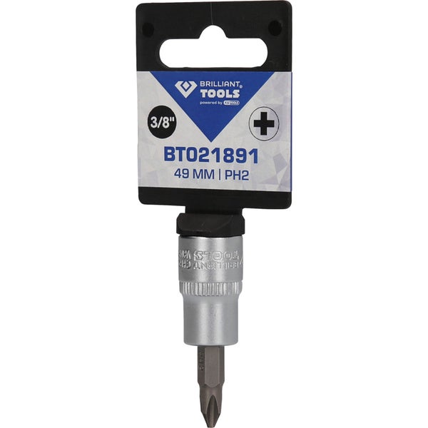 Brilliant Tools Steckschlüssel-Einsatz mit Bit, 3/8 Zoll, 49 Millimeter lang