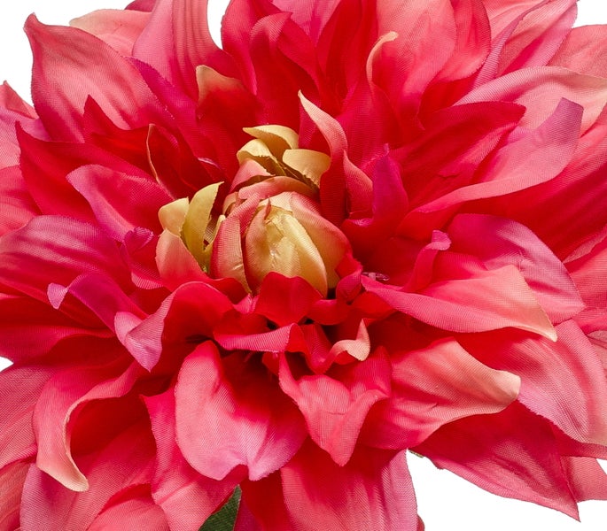 Künstliche rosafarbene Dahlie aus Textilmaterial.