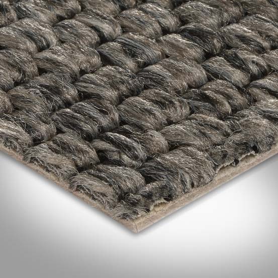 Teppichboden mit Sisal mit Vliesrücken 5,3 mm dick in Grau Braun Flachgewebe Teppich Auslegware 500 cm Breite (Meterware)