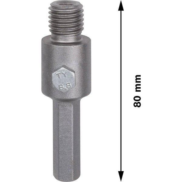 Bohrkronenadapter mit einer Länge von 80 mm