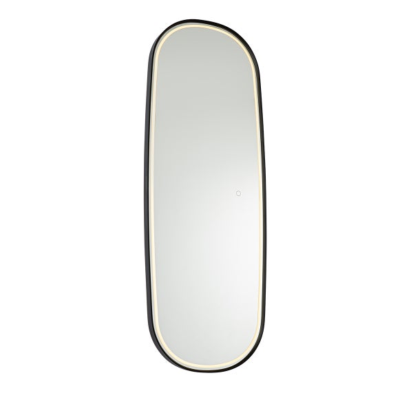 Rechteckiger Spiegel mit abgerundeten Ecken und LED-Beleuchtung