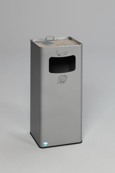 PROREGAL Klassischer Kombiascher Eckig HxBxT 70,5 x 33 x 33 cm Verzinkter Stahl Silber