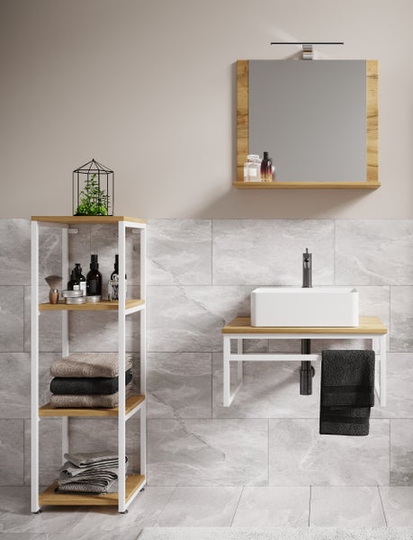 4-tlg. Waschtisch Badmöbel Waschbecken Bitila 60