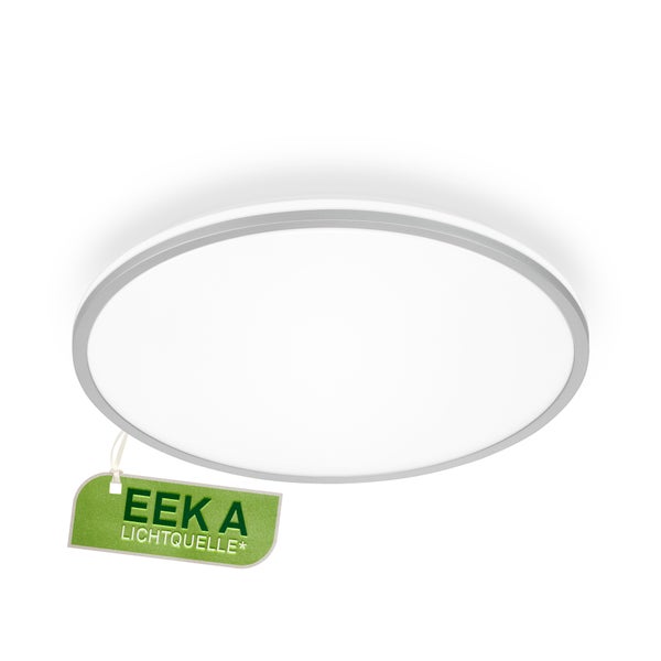 Runde LED Deckenleuchte mit Rahmen und Energieeffizienzklasse A Kennzeichnung