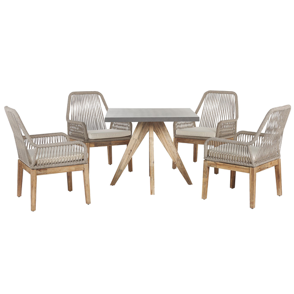 Gartenmöbel Set 4-Sitzer OLBIA inkl. Kissen Beton Beige