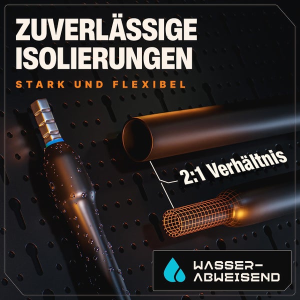 BAURIX® Schrumpfschlauch Set, Schrumpfschläuche Sortiment Farbig, 2:1 Schrumpfverhältnis, Isolierschlauch für Kabel, Schrumpfschlauchset, Länge pro Schrumpfschlauch 45mm