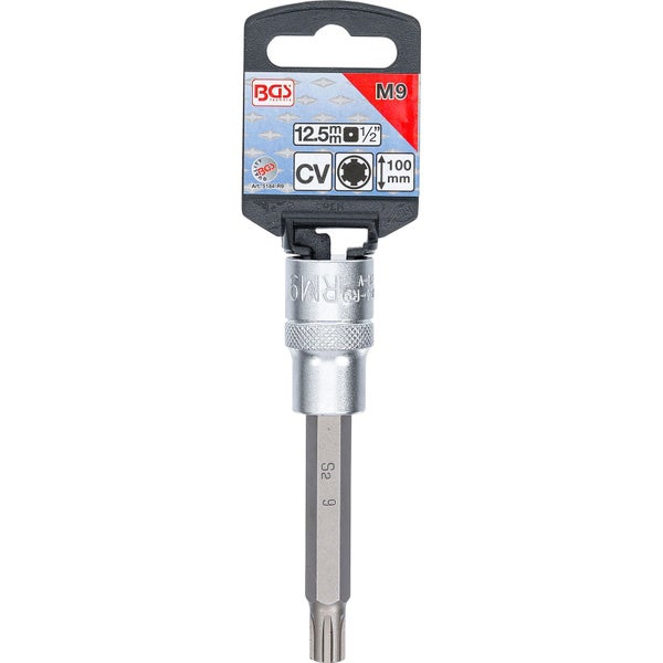 BGS Bit-Einsatz Länge 100 mm Antrieb Innenvierkant 12,5 mm (1/2) Keil-Profil (für RIBE) M9 - 5184-R9