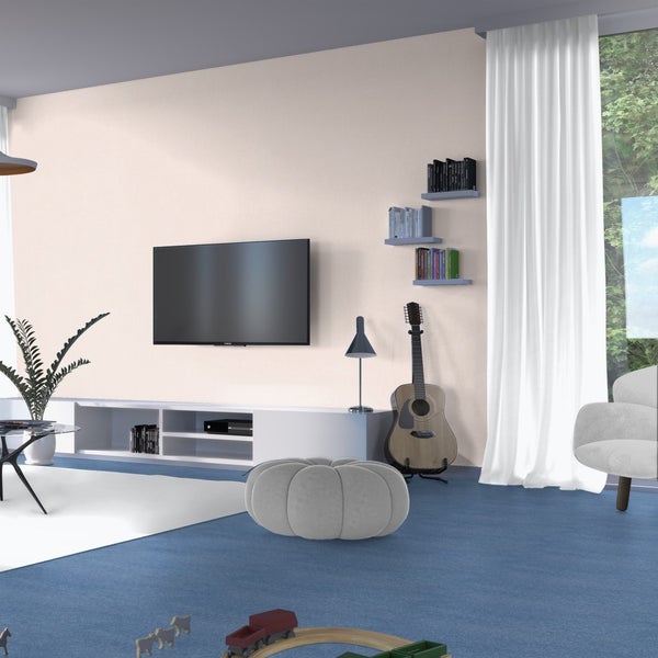 Teppichboden blau Meterware mit Velours Oberfläche und Textilvlies Rücken 400 cm Breite (Meterware)