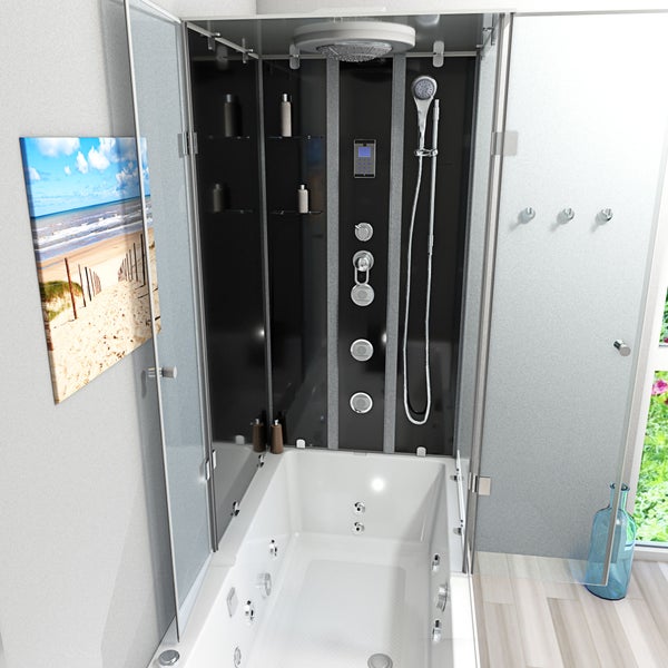 Whirlpool Dusche Kombination K05-L31-WP Duschtempel 180x90 cm