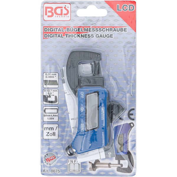 BGS Technic Digital Bügelmessschraube im Blisterpack