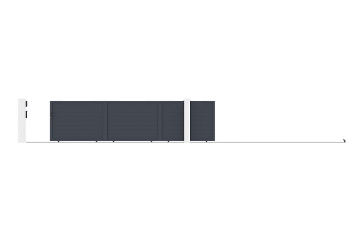 Schiebetor 6m EIGER H.140cm graues Aluminium