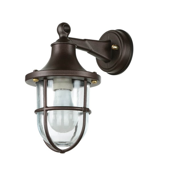 Wandleuchte mit klarem Glas und Lampenschutzgitter