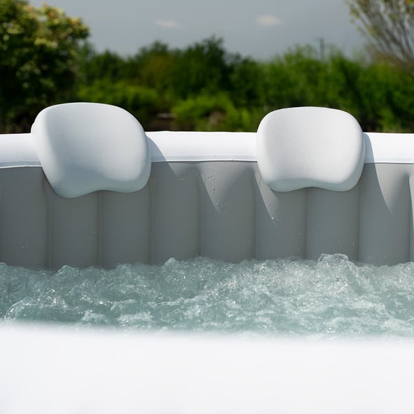 Home Deluxe - Outdoor Whirlpool Zubehör - SPLASH und DROP - Kissen und Getränkehalter Pool DASH - Farbe: Weiß/Grau