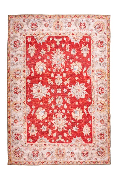 Flachflor Teppich Celestial Rot Vintage-Design, Used-Look, Orientalisch 190 x 290 cm