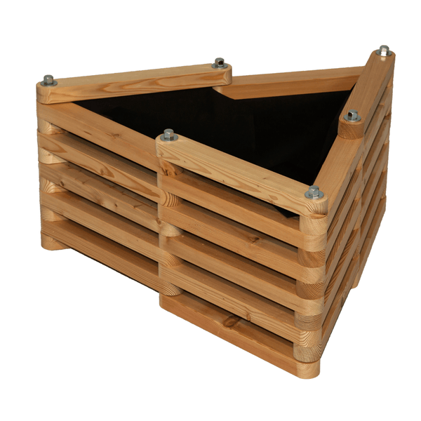 Kaiserbeet Hochbeet Konstantin - Dreieck mit vormonierten Luftdurchlässigen Vlies 82 x 70 x 39 cm