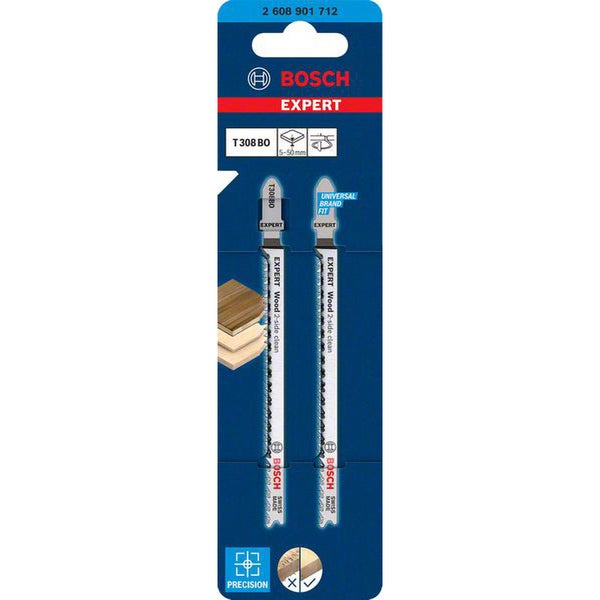 Bosch EXPERT Wood 2-side clean T308BO Stichsägeblatt, 2 Stück - 2608901712