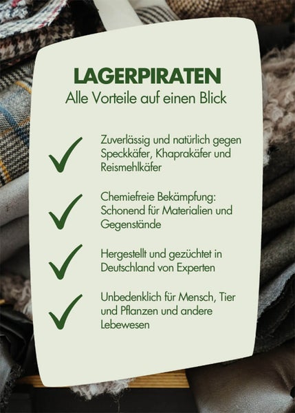 Schlupfwespen Lagererzwespen gegen Brotkäfer, Tabakkäfer, Kugelkäfer, Messingkäfer | Nützlinge, biologisch