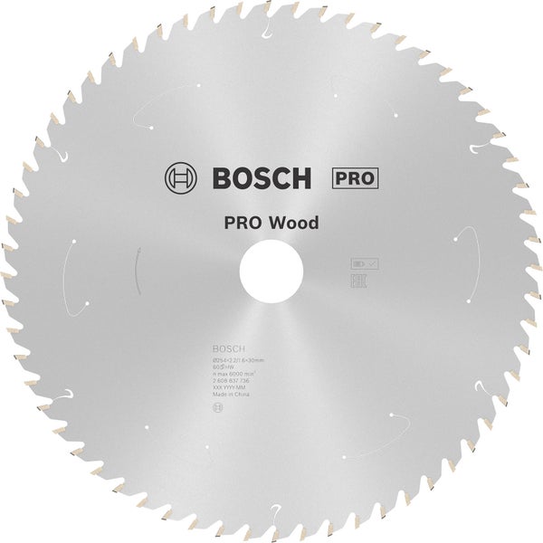 Bosch PRO Wood cordless Blatt für Kreissägen 254 x 2,2 x 30 mm - 2608837736