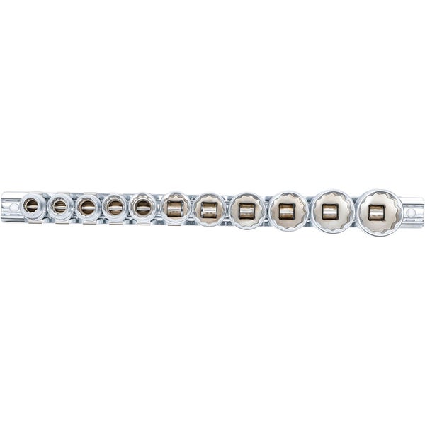 BGS Steckschlüssel-Einsatz-Satz Zwölfkant Antrieb Innenvierkant 10 mm (3/8) Zollgrößen 11tlg. - 9112